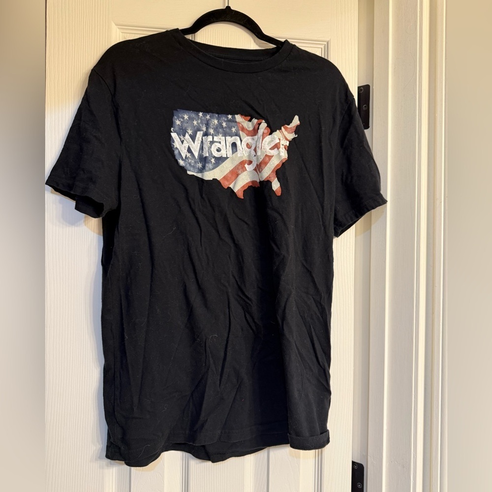 Wrangler Black USA Flag Graphic Tee L